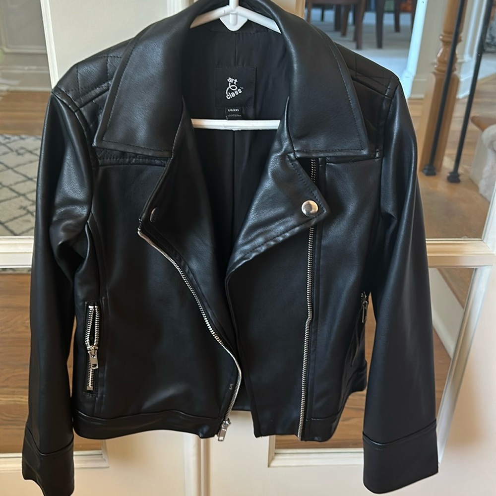 Pleather girls moto jacket